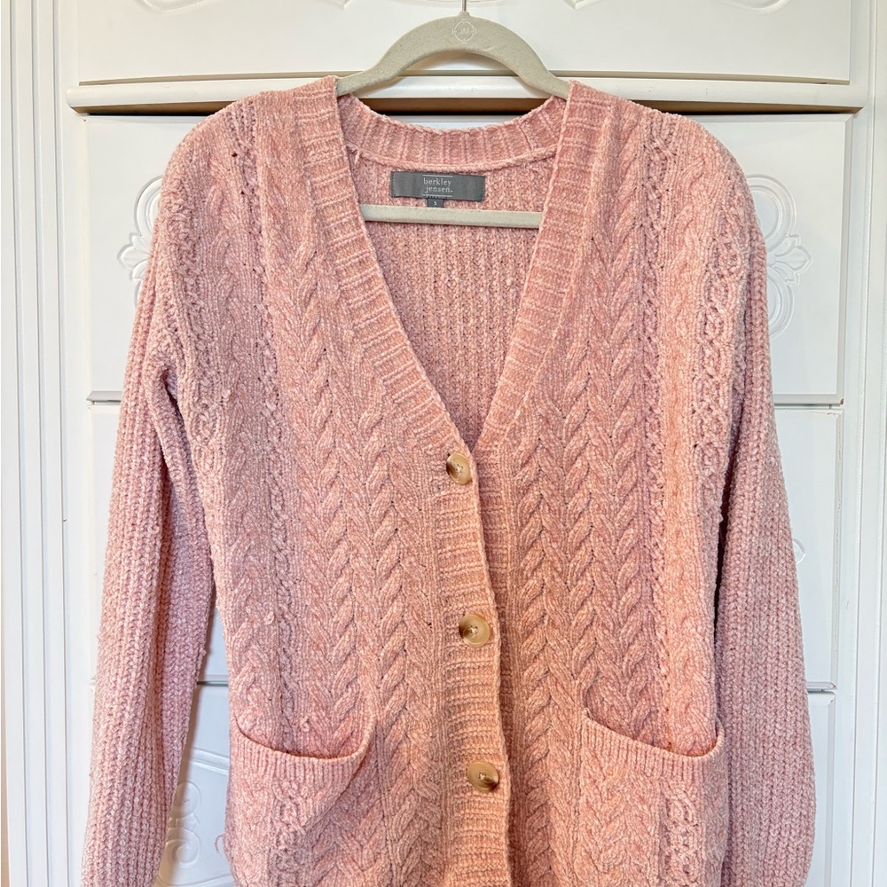 LOFT Blush Cable Knit Cardigan